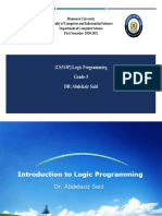 Introduction To Logic Programming: Dr. Abdelaziz Said
