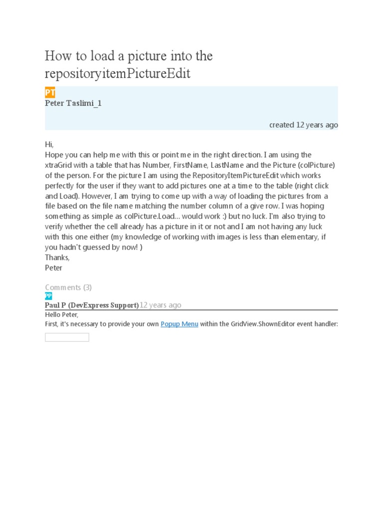 Loading Images in DevExpress PictureEdit | PDF | System Software ...