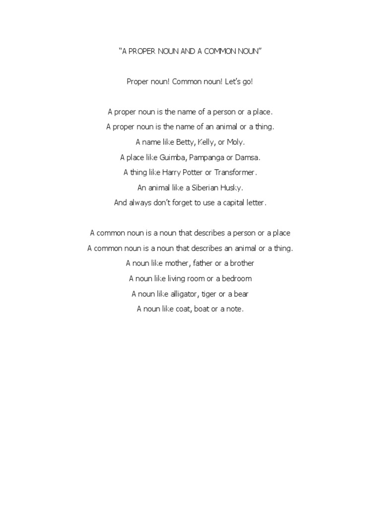 A Proper Noun And A Common Noun PDF