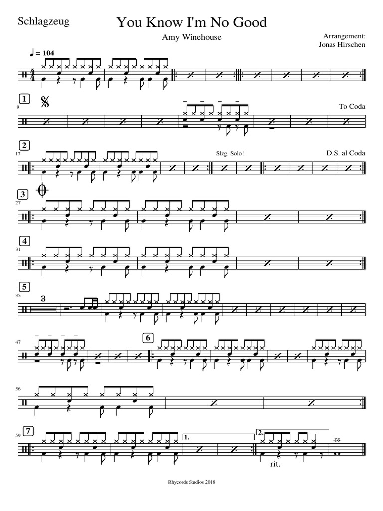 You know im no good amy winehouse schlagzeug download free pdf