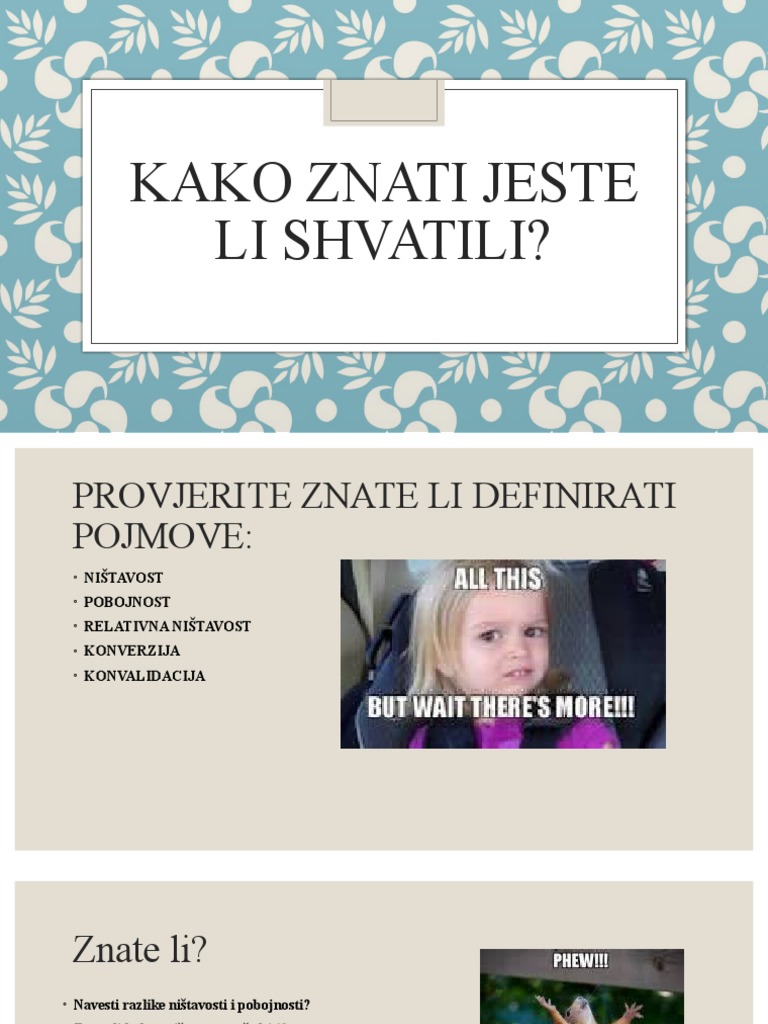 Kako Znati Jeste Li Shvatili 2 | PDF