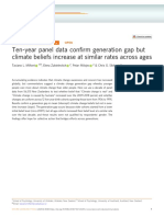 Ten-Year Panel Data Con Firm Generation Gap But Climate Beliefs Increase at Similar Rates Across Ages