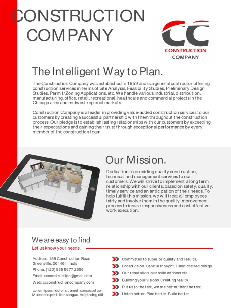 Construction Company Profile Template | PDF