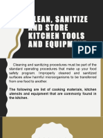 Clean Sanitize Store Kitchen Tools