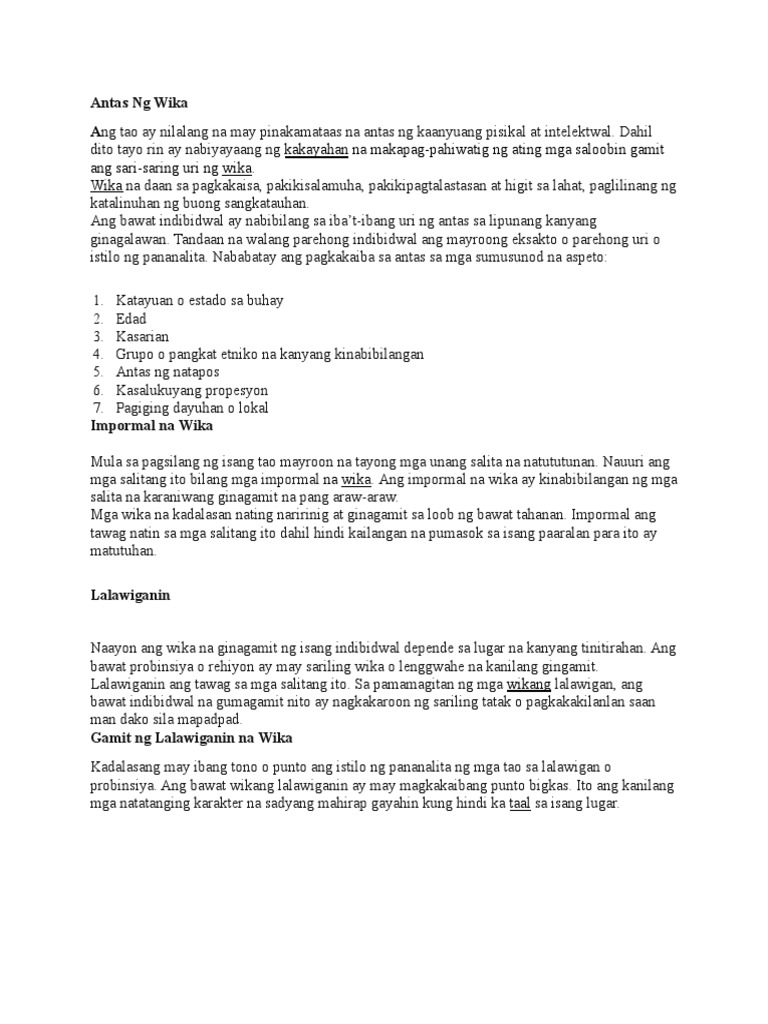 Antas NG Wika PDF