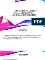 School'S Vision, Mission, Goal, Objectives, Michaelinian Identity