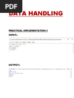 Data Handling: Practical Implementation-1 Input