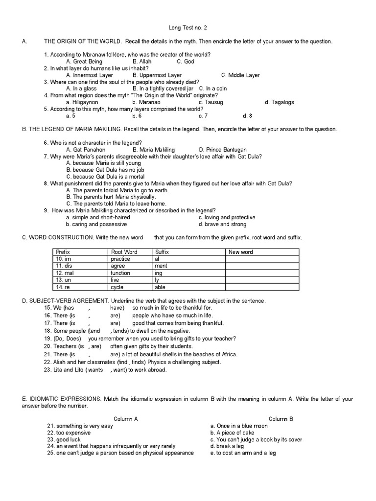 Long Test 2 | PDF