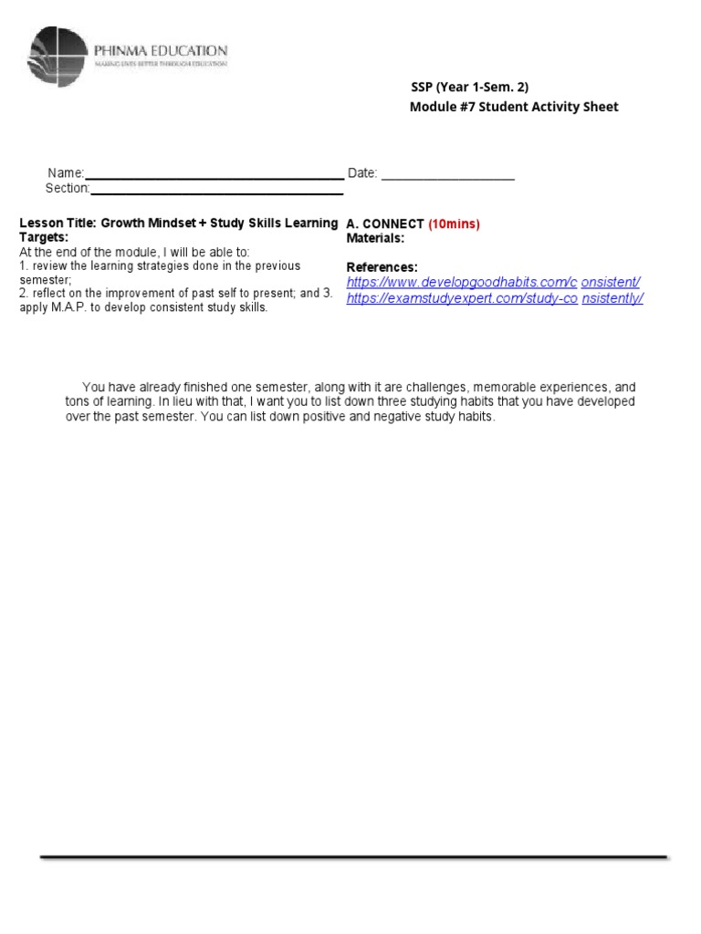 Growth Mindset and Study Skills Module | PDF | Disciplines | Motivation