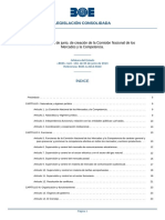 2021 - Ley 3 de Creación de La Comisión Nacional de Los Mercados y La Competencia (2013 Consolidado)