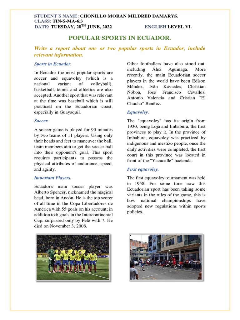 Popular Sports in Ecuador Download Free PDF Ecuador Association Football Clubs
