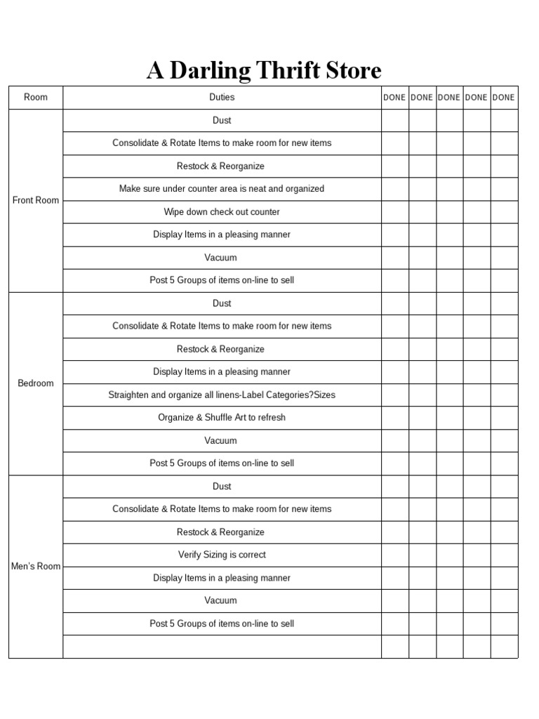 Duty List PDF