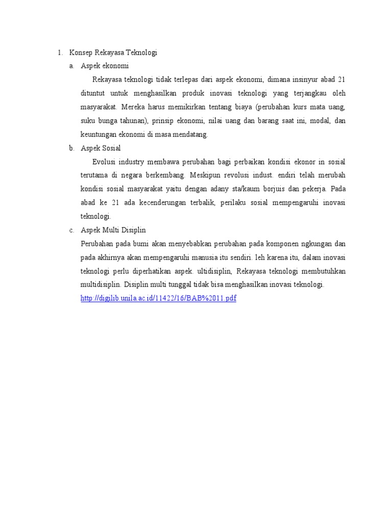 Aspek Rekayasa Teknologi Abad 21 | PDF | Pengelolaan Keuangan & Uang
