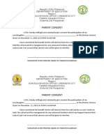 Parent consent form for school science competition