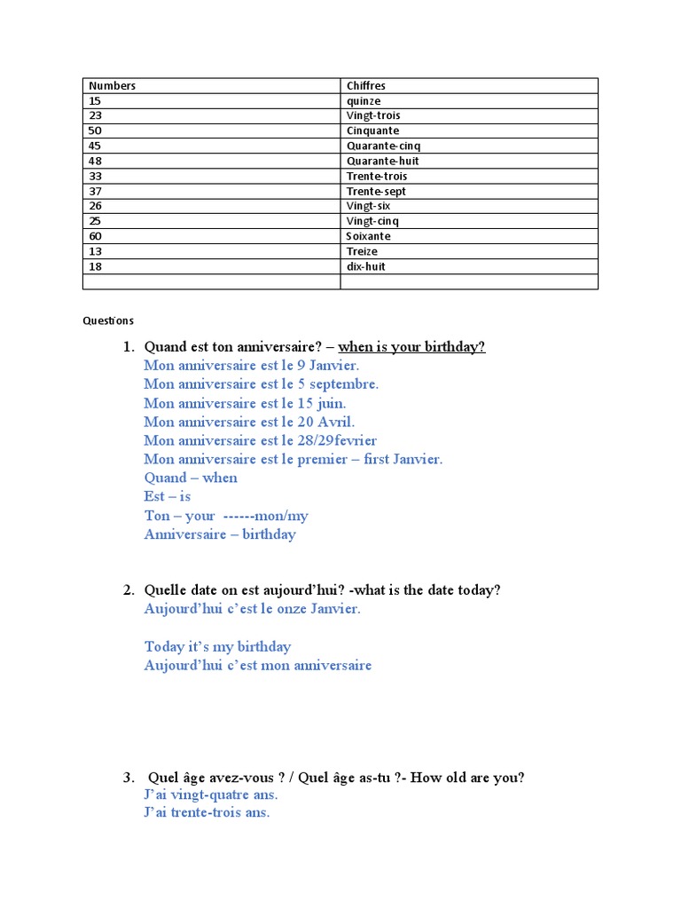 Questions de conversation en français | PDF