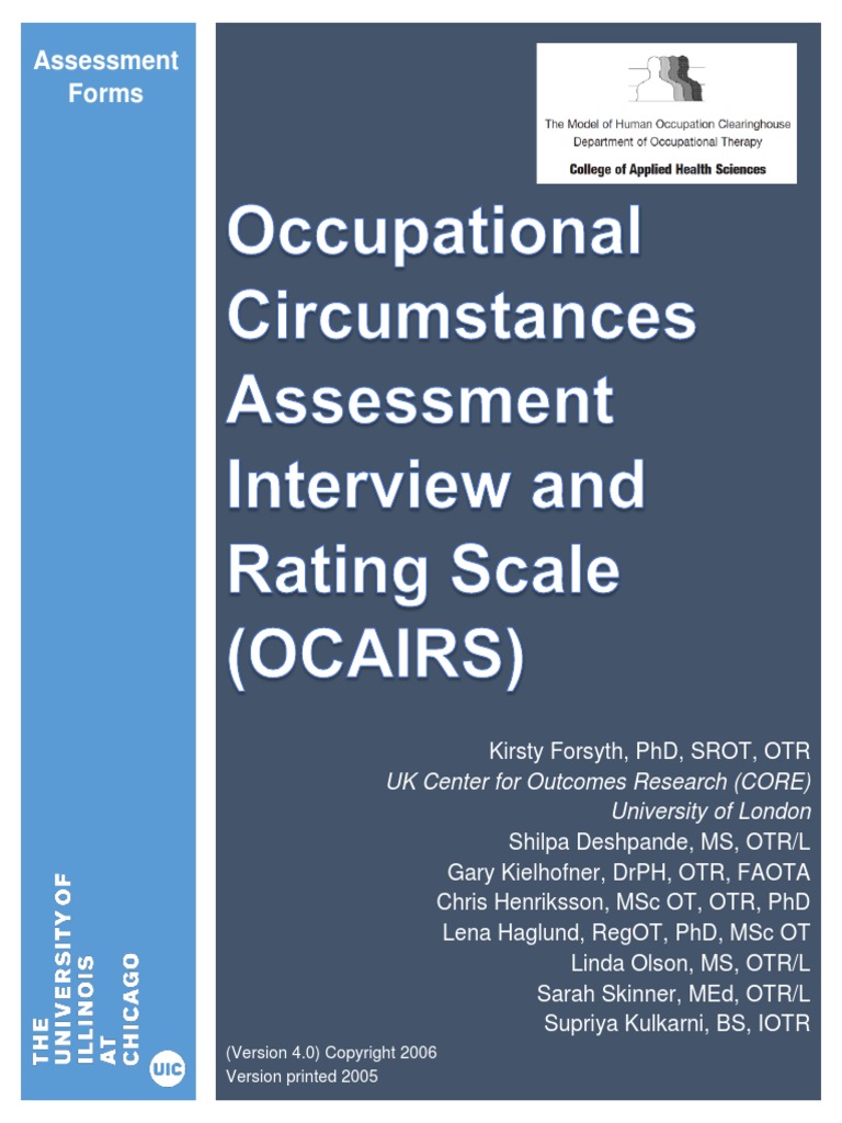 OCAIRS AssessmentForms | PDF | Goal | Communication