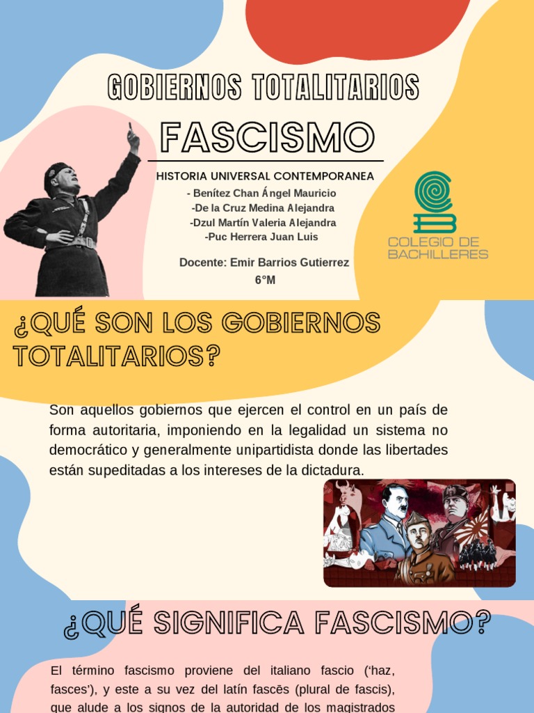 Gobiernos Totalitarios, Facismo | PDF | Fascismo | Benito Mussolini
