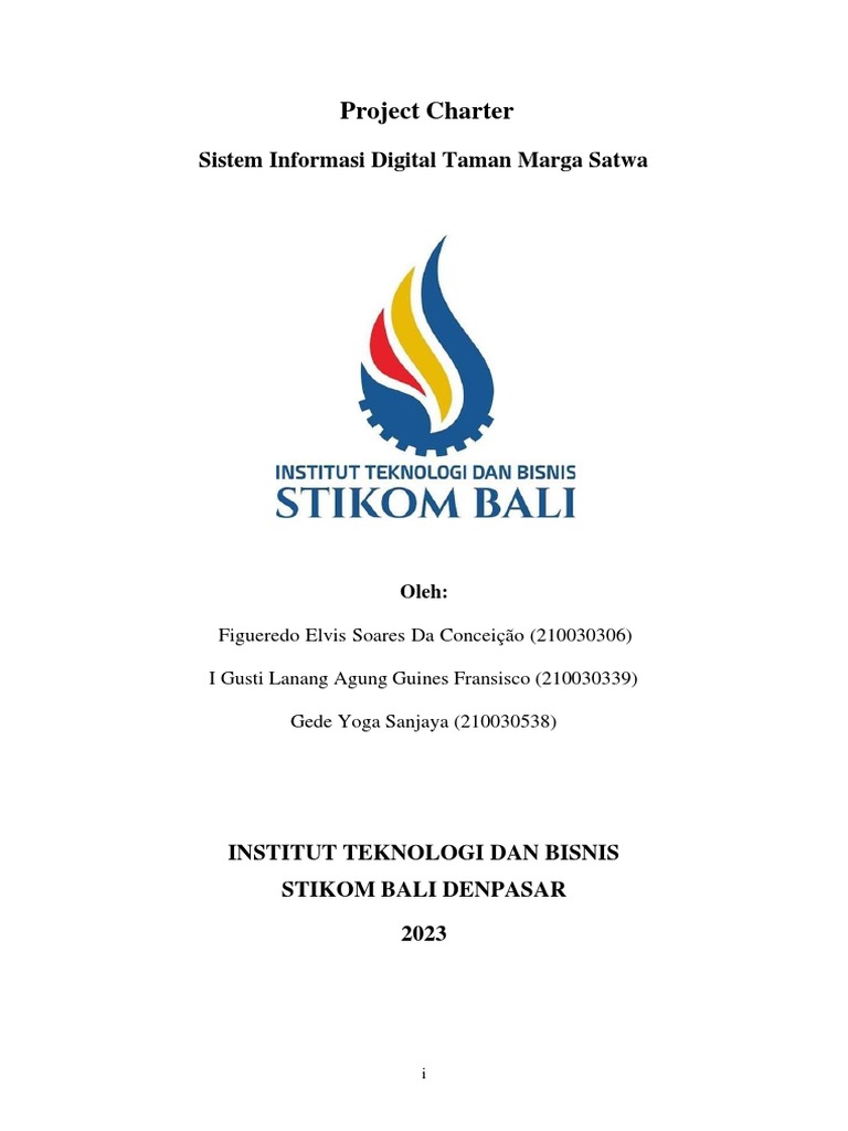 Project Charter Sistem Informasi Taman Satwa | PDF