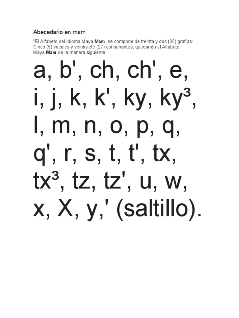 Abecedario en Mam PDF