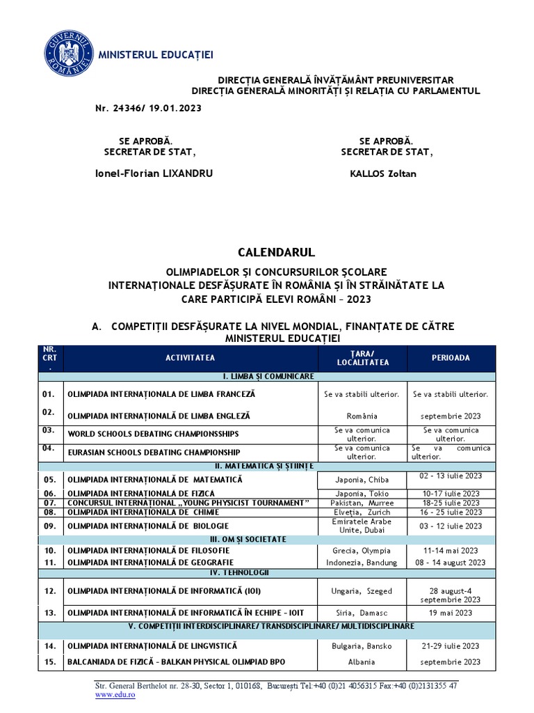 01_Calendar_Olimpiade_concursuri_internationale_2023 PDF