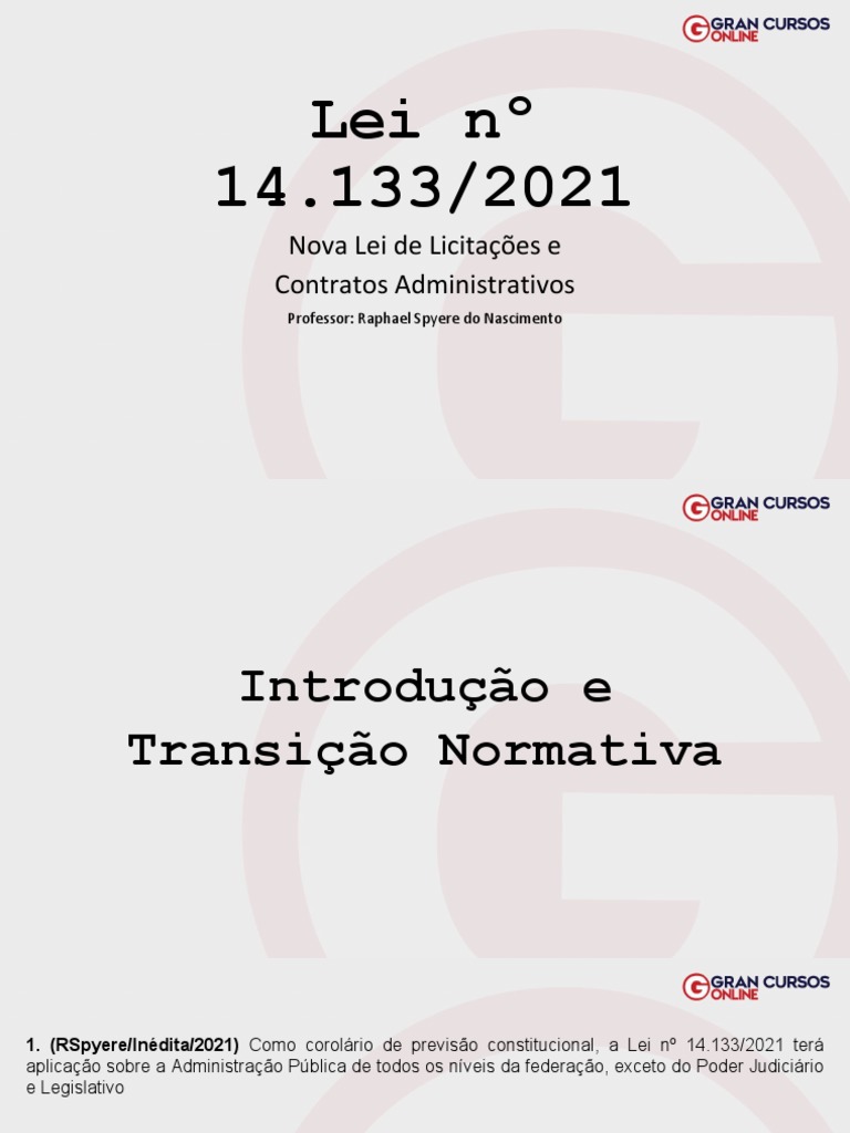Lei 14.133/2021: Licitações e Contratos | PDF | Administração pública ...