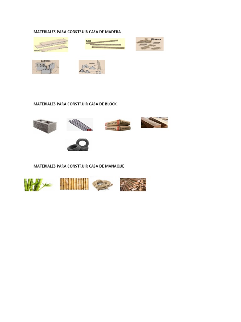 Materiales para Construir Casa de Madera | PDF