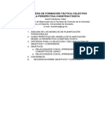 El Proceso de Formación Táctica Colectiva Desde La Perspectiva Constructivista