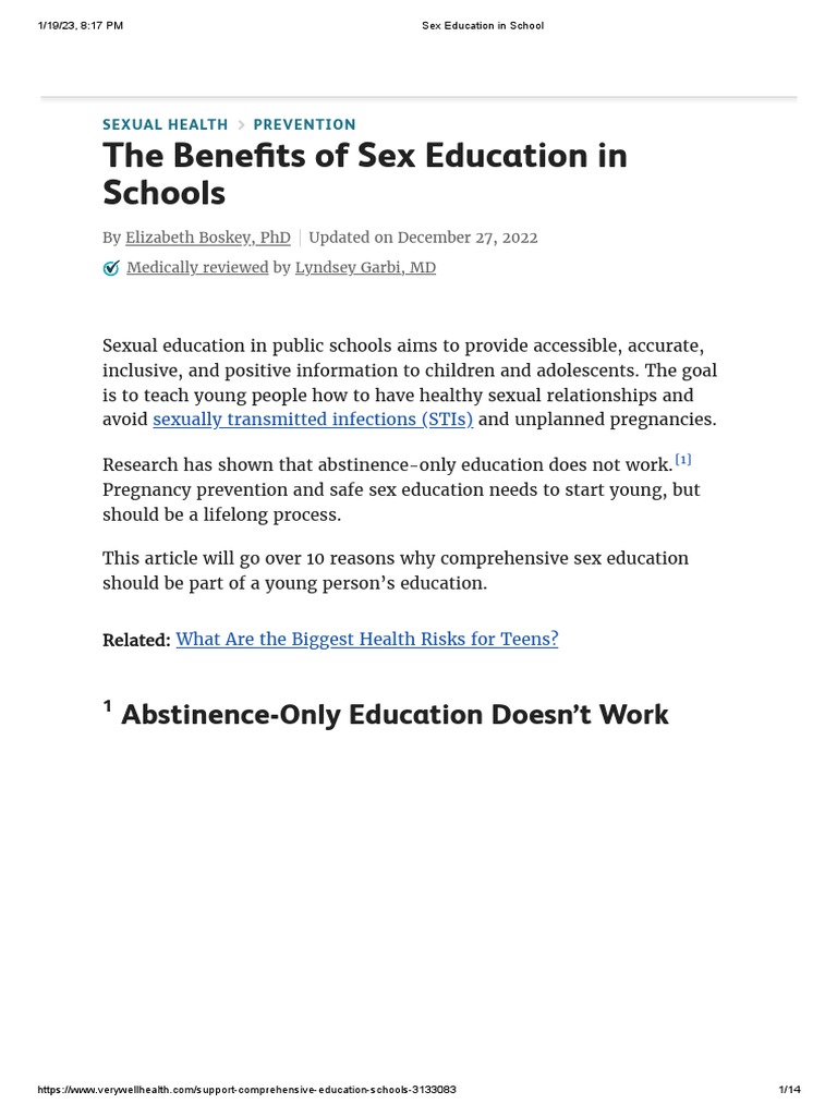 sex education in schools pdf