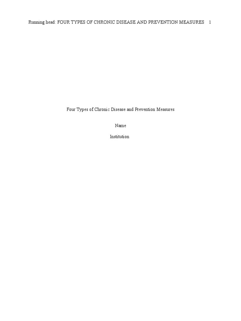 Four Types of Chronic Disease and Prevention Measures | PDF ...