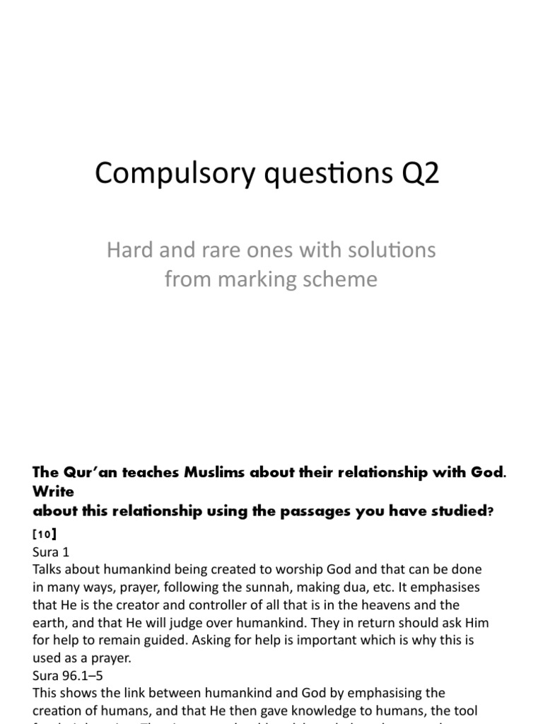 Islamic Studies Exam Guide | PDF | Prophets And Messengers In Islam ...