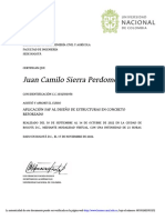 Certificado Aplicación SAP2000 Al Diseño de Estructuras en Concreto Reforzado