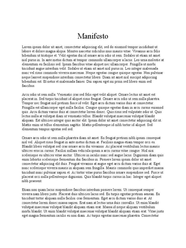 Manifesto | PDF
