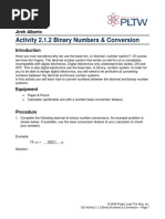 Activity 2.1.2 Binary Numbers & Conversion: Jireh Alberto