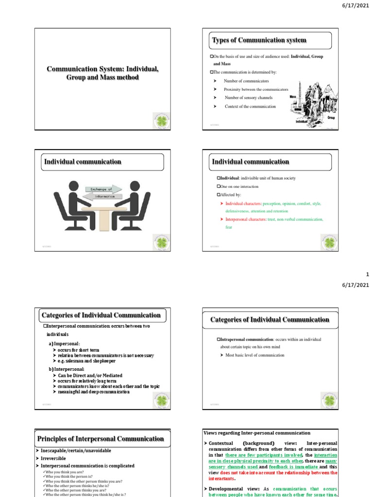7 Types of Communication System | PDF | Interpersonal Communication ...