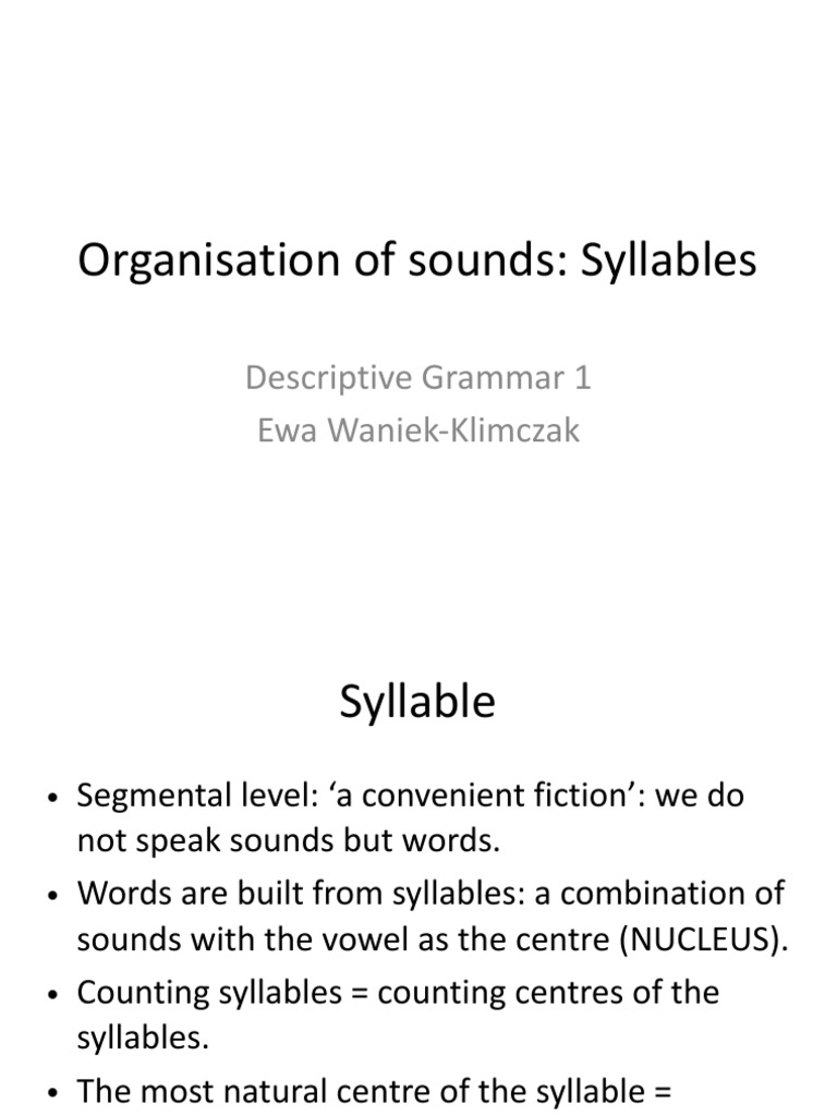 Syllable Structure and Sonority Principles | PDF | Syllable | Consonant