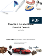 Tematică - Subiecte pentru pentru examenul de medic specialist specialitatea PROTETICA DENTARĂ