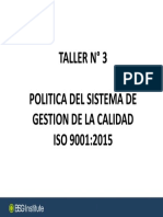 Taller 3 Política Calidad ISO 9001