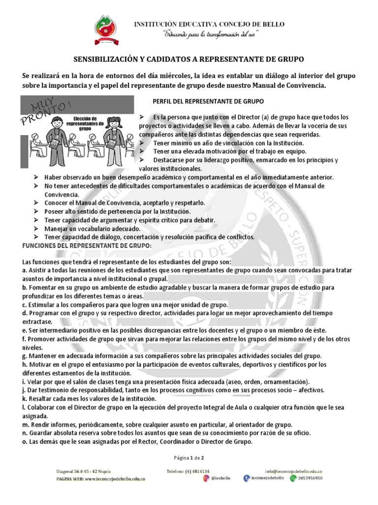 Taller Representante de Grupo | PDF