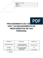 FTP - Si.pr.006.procedimiento de Control, Uso y Almacenamiento de Medicamentos Personales