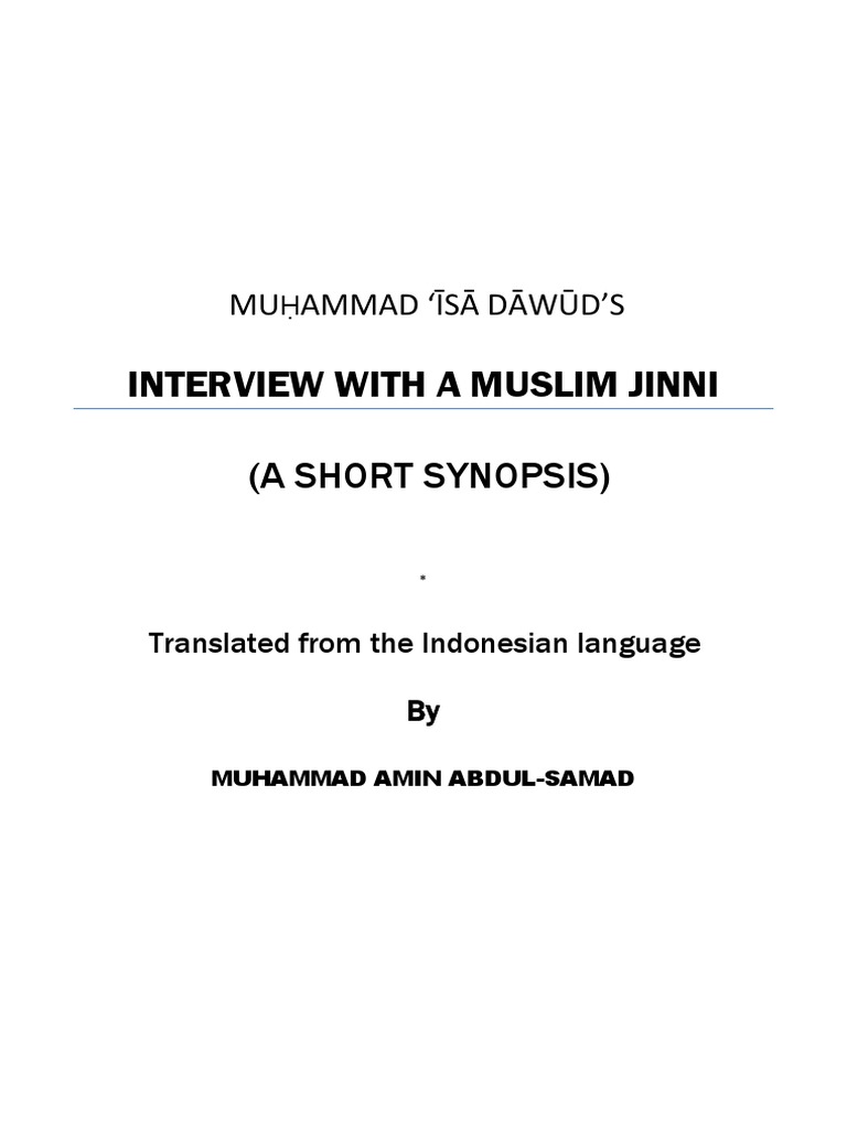 An Interview With A Muslim Jinni Pdf Jinn