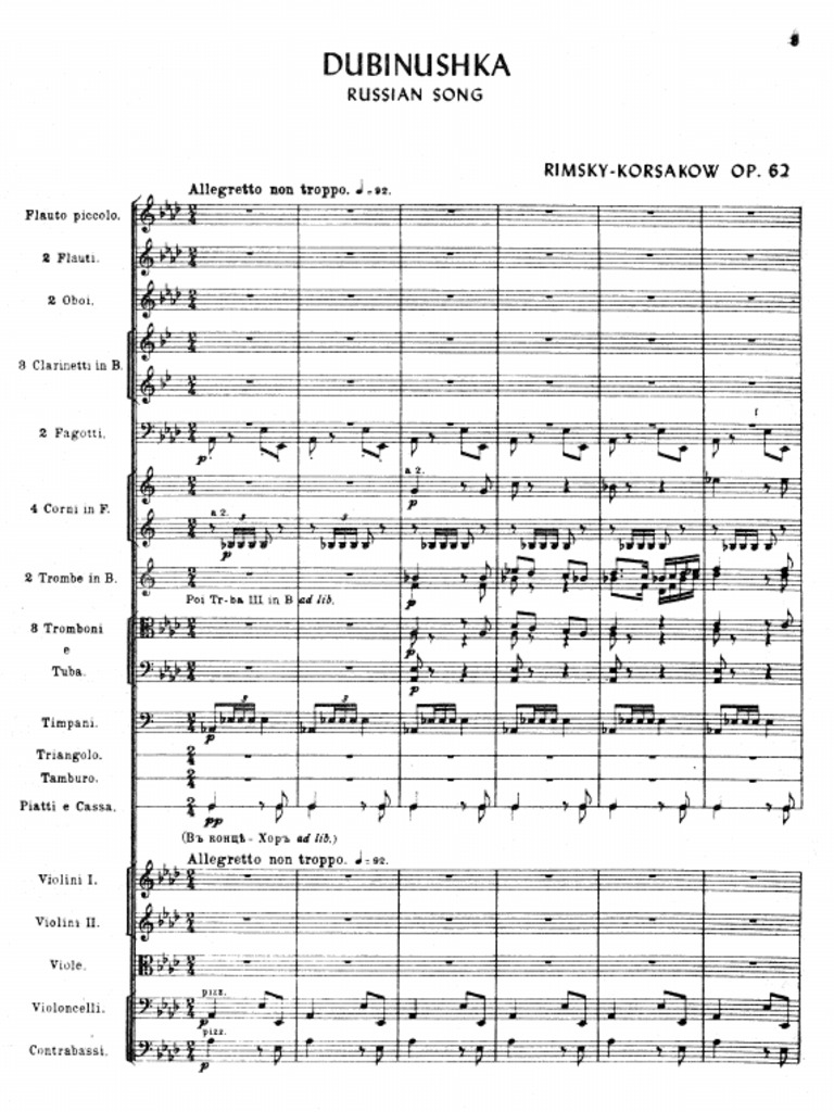 Dubinushka, Op.62 Complete Full Score of 2nd Version PDF
