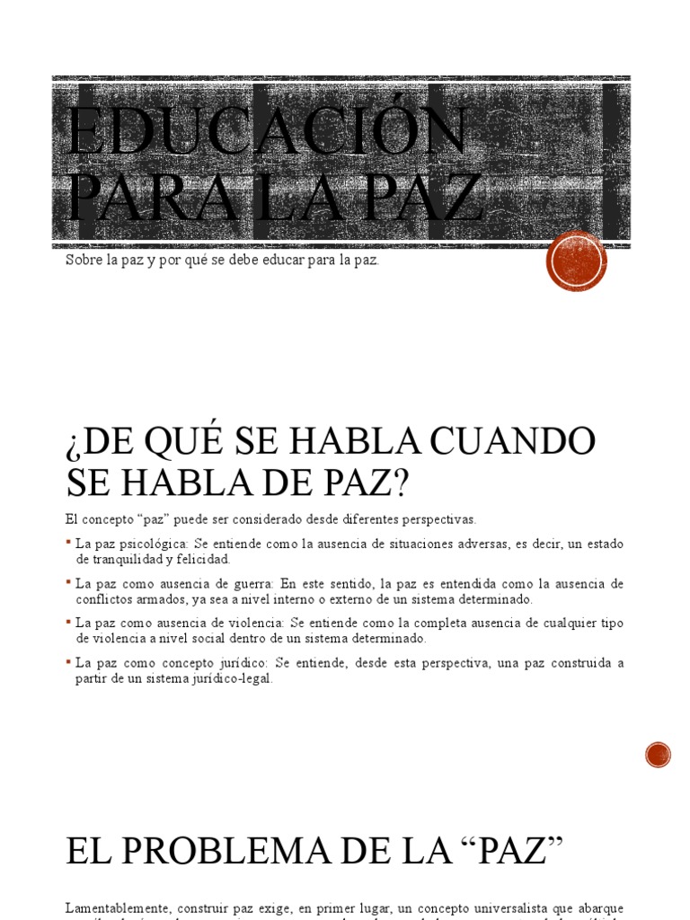 Educación para la Paz: Claves y Objetivos | PDF | Paz | Violencia