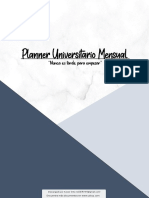 Planner Universitario Mensual A5 Version Azul