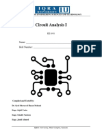 Circuit Analysis I Lab Manual