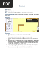 Hooke's Law Practical Experiment Guide | PDF