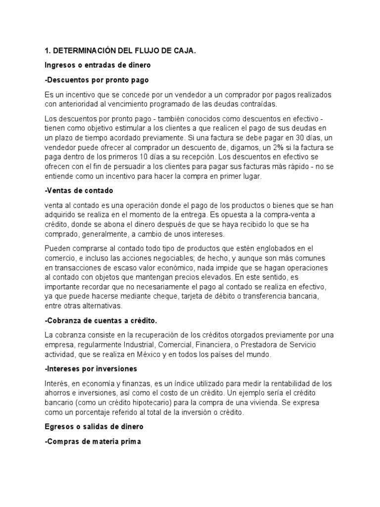 Determinación Del Flujo de Caja. PDF