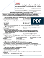 AVALIAÇÃO NOÇÕES DE PROTEÇÃO E RESPEITO AO MEIO AMB.E DE CONVÍVIO SOCIAL NO TRÂNSITO - MONTEIRO