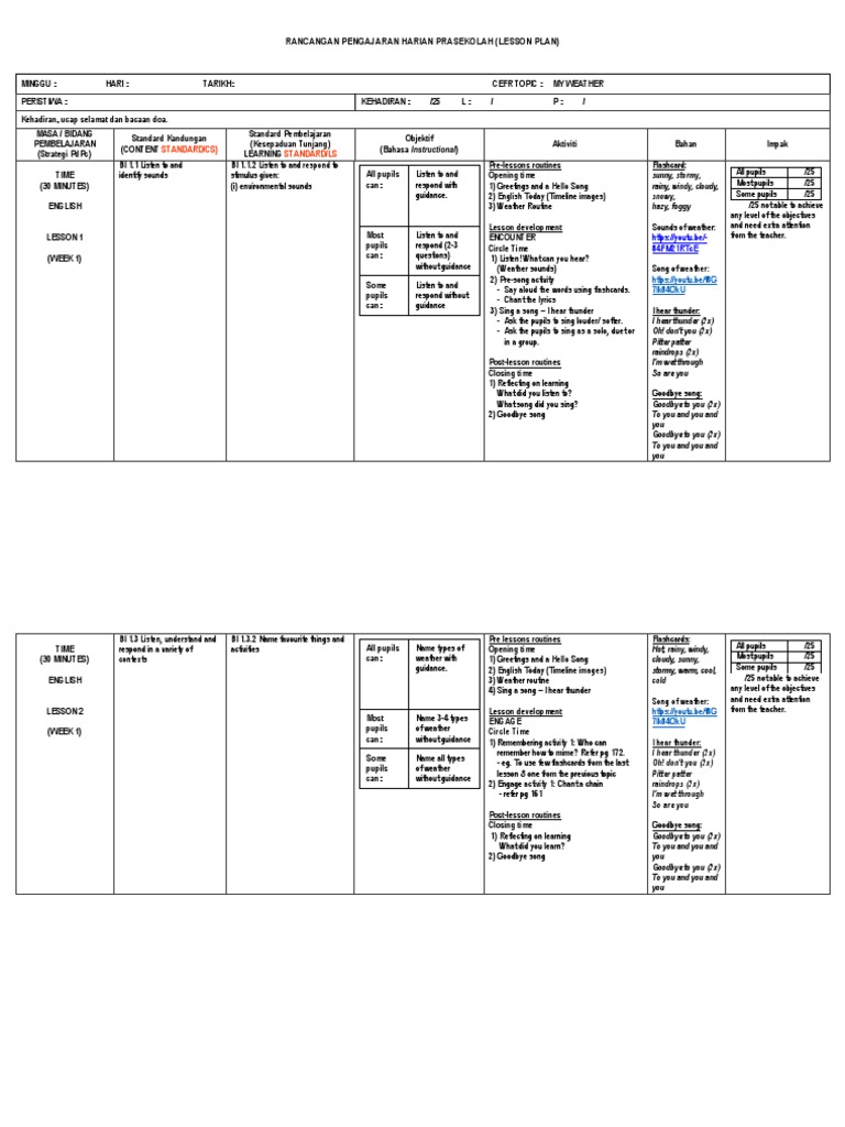 Lesson plan my weather pdf english language cognition