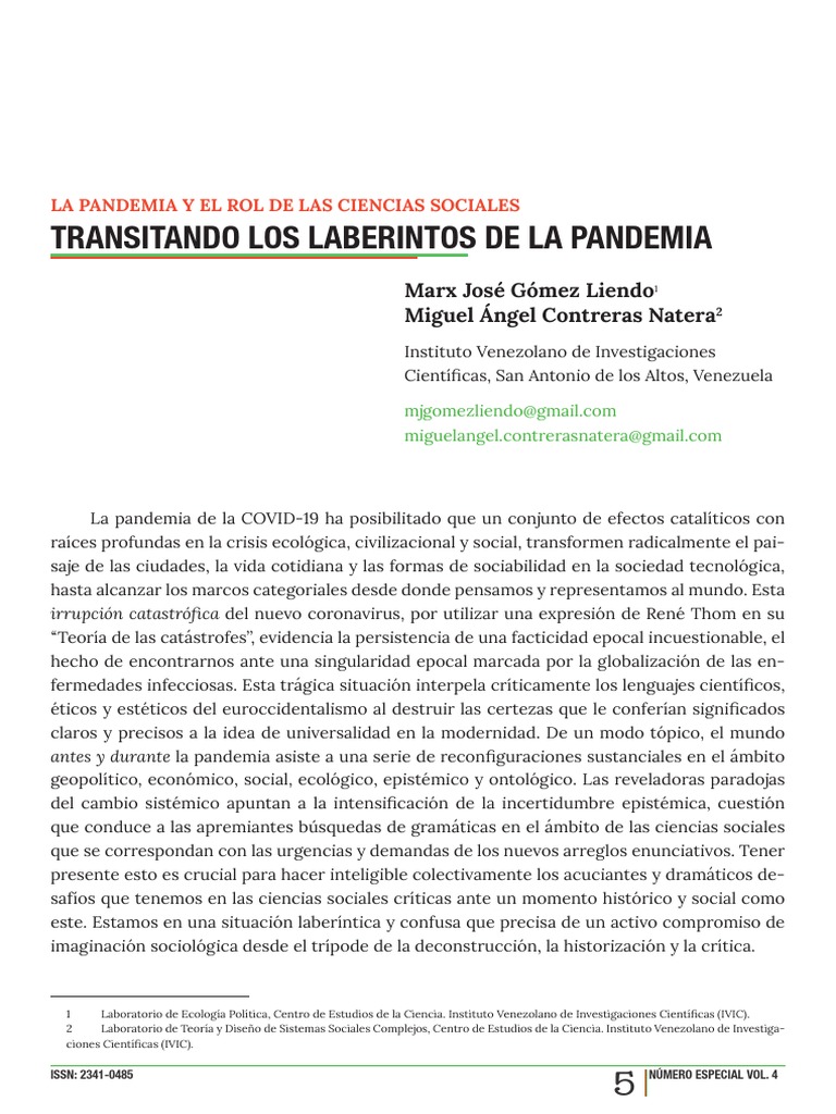 Impacto de la COVID-19 en Ciencias Sociales | PDF