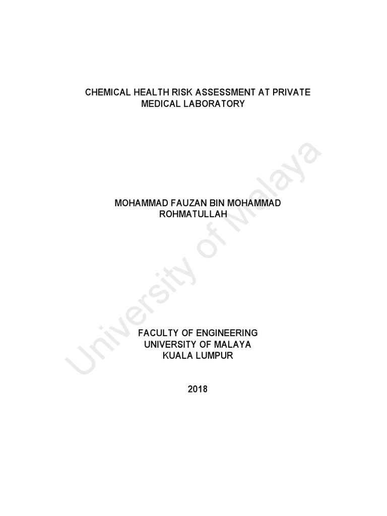 CHRA Report Medical Laboratory PDF Formaldehyde Occupational Safety And Health